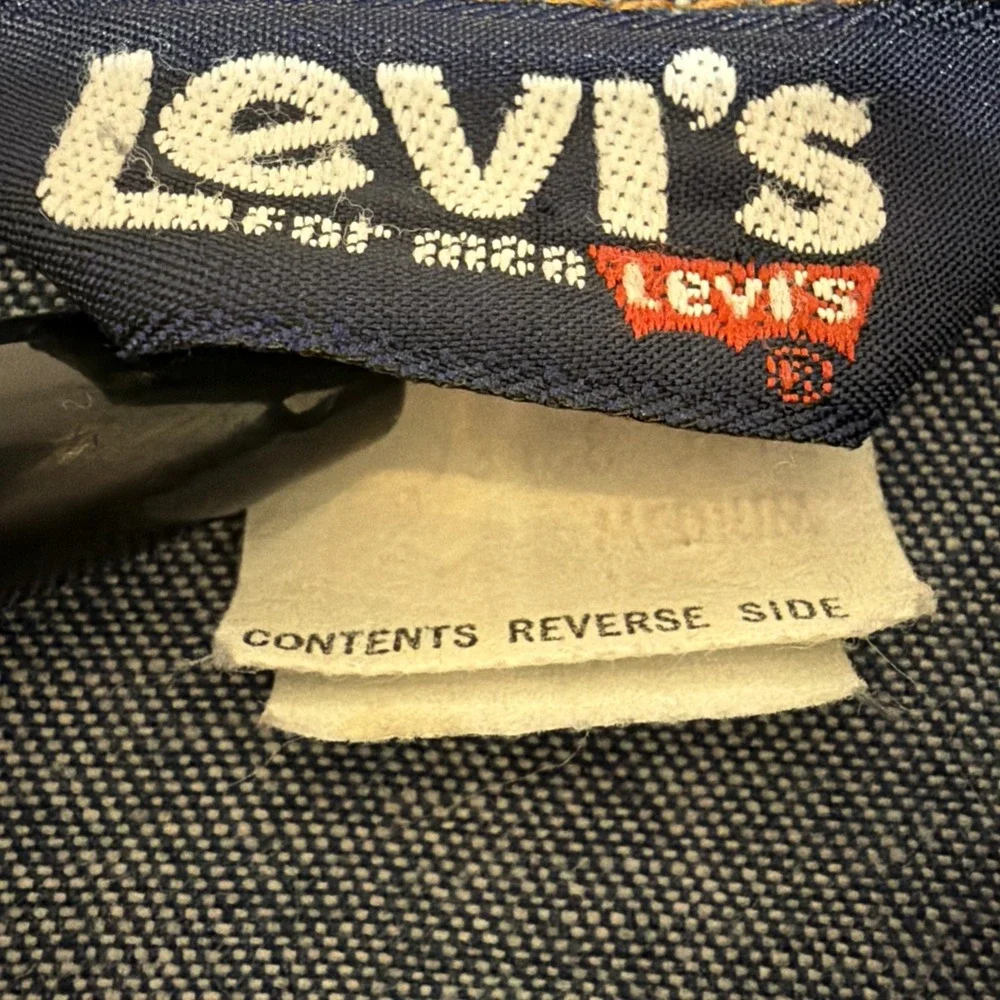 VINTAGE 70s Levis Shirt Jacket Mens Med Blue Denim Orange Tab Workwear Shacket